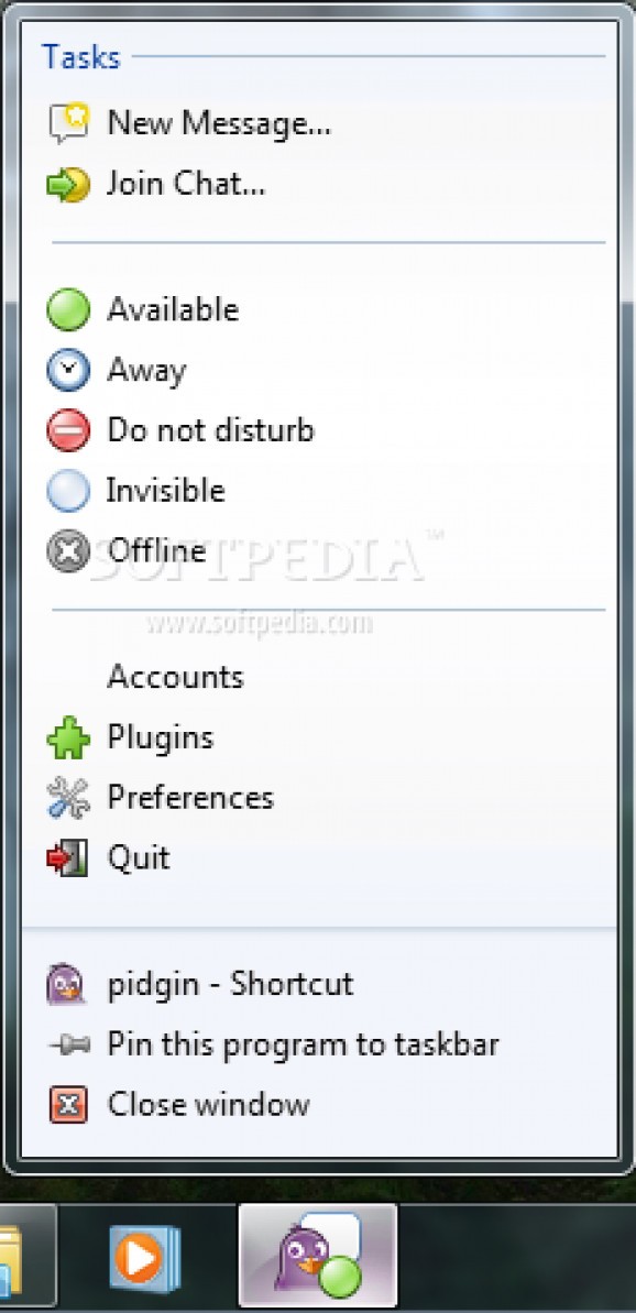 Windows 7 Pidgin plugin screenshot
