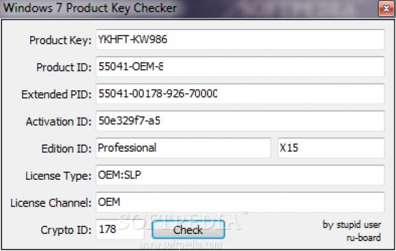Windows 7 Product Key Checker screenshot