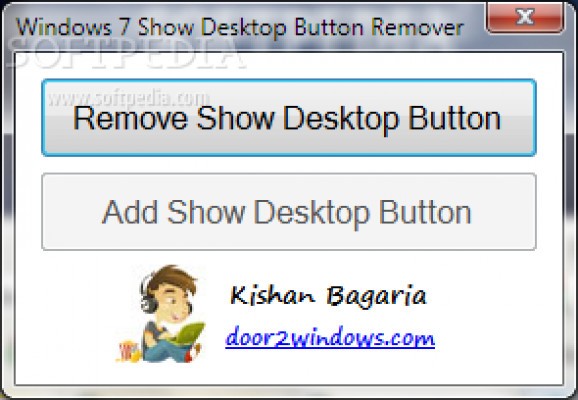 Windows 7 Show Desktop Button Remover screenshot