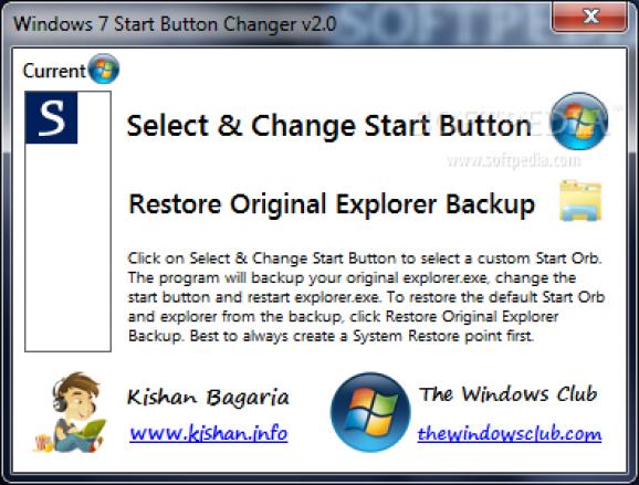 Windows 7 Start Button Changer screenshot