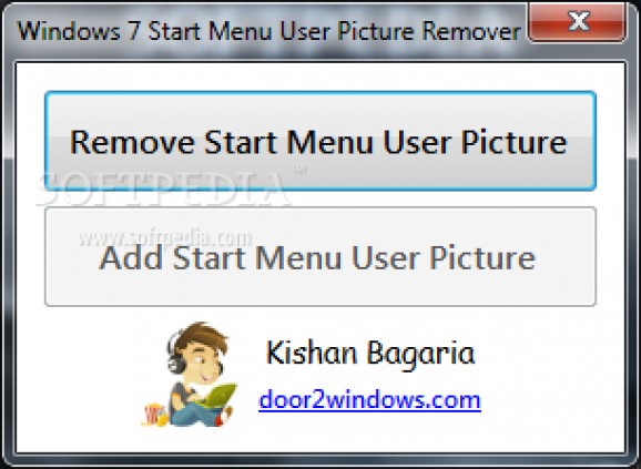 Windows 7 Start Menu User Picture Remover screenshot