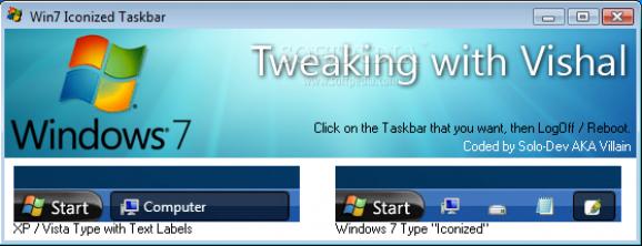 Windows 7 Taskbar Iconizer screenshot