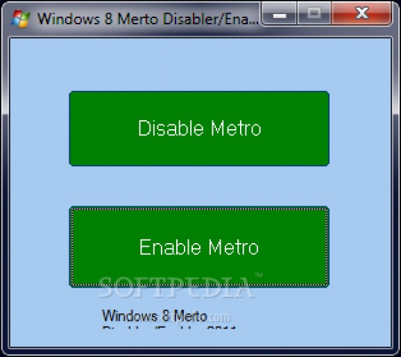 Windows 8 Metro Disabler screenshot