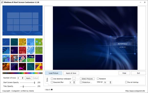 Windows 8 Start Screen Customizer screenshot