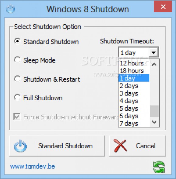 Windows 8 Shutdown screenshot