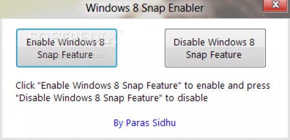 Windows 8 Snap Enabler screenshot