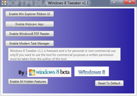 Windows 8 Tweaker screenshot