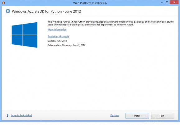 Windows Azure SDK for Python screenshot