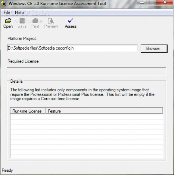 Windows CE 5.0 Run-time Assessment Tool screenshot