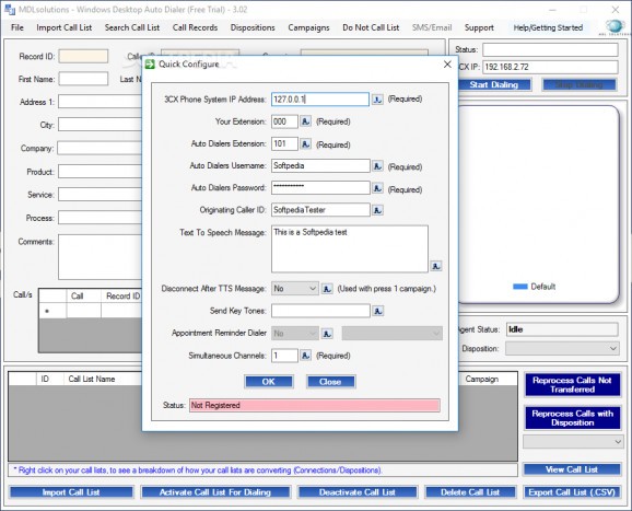 Windows Desktop Auto Dialer screenshot