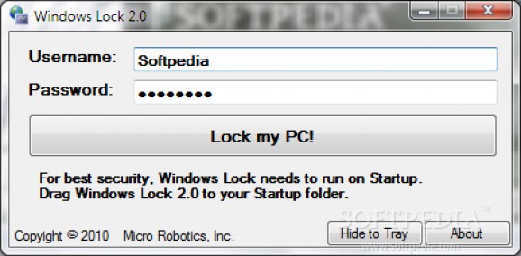 Windows Desktop Lock screenshot