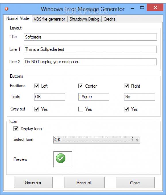 Windows Error Message Generator screenshot