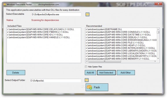 Windows Executable Packer screenshot