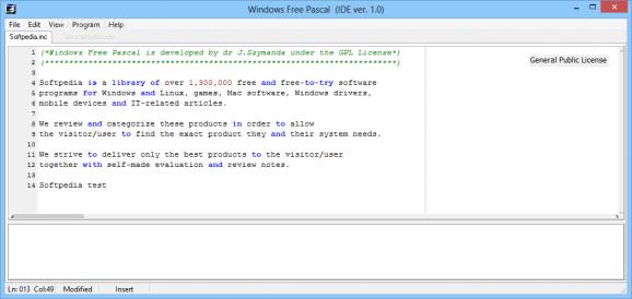 Windows Free Pascal IDE screenshot