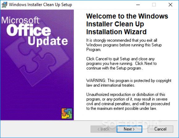 Windows Installer CleanUp Utility screenshot