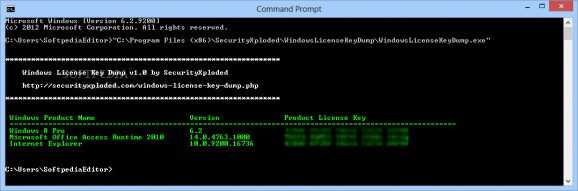 Windows License Key Dump screenshot