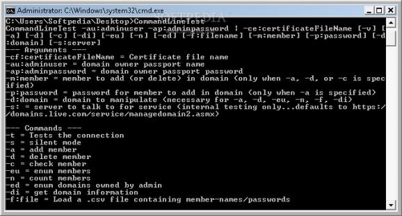 Windows Live Admin Center SDK screenshot