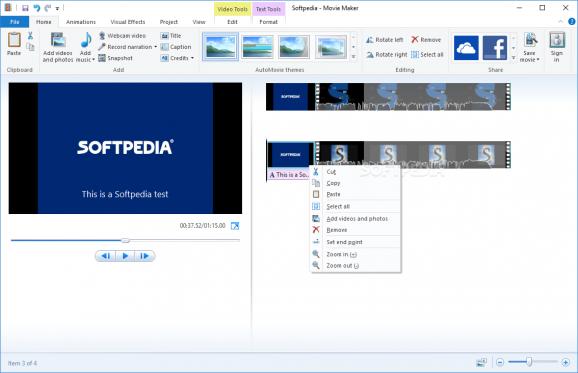 Windows Movie Maker (Windows Live Movie Maker) screenshot