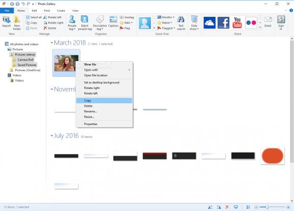 Windows Photo Gallery screenshot