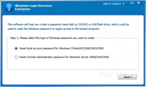 Windows Login Recovery Enterprise screenshot