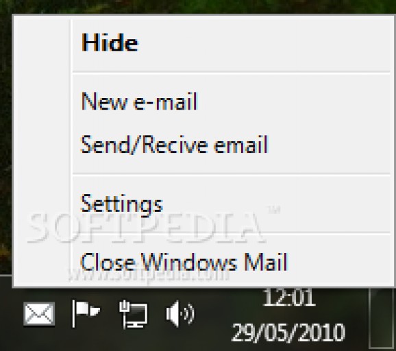 Windows Mail Minimizer screenshot