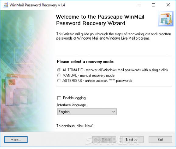 Windows Mail Password Recovery screenshot