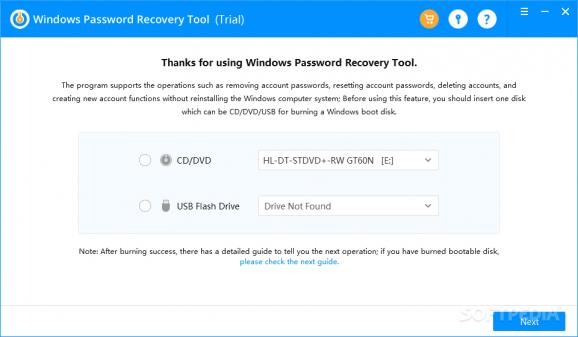 Windows Password Recovery Tool Ultimate screenshot