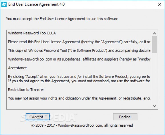 Windows Password Tool screenshot