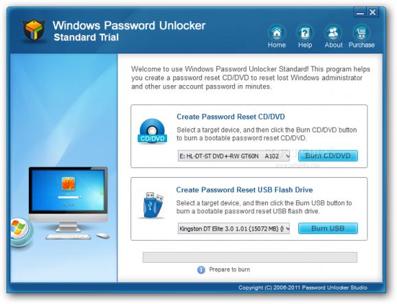 Windows Password Unlocker Standard screenshot