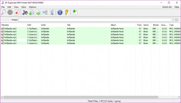 Portable EF Duplicate MP3 Finder screenshot