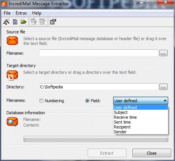 Portable IncrediMail Message Extractor screenshot