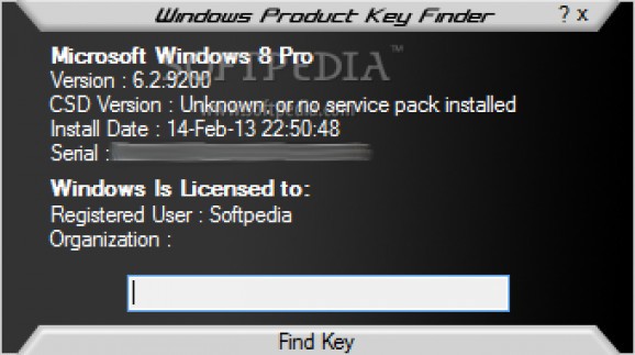 Windows Product Key Finder screenshot