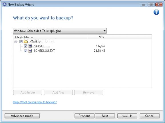 Windows Scheduled Tasks Backup4all Plugin screenshot