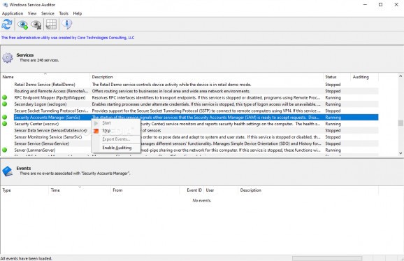 Windows Service Auditor screenshot
