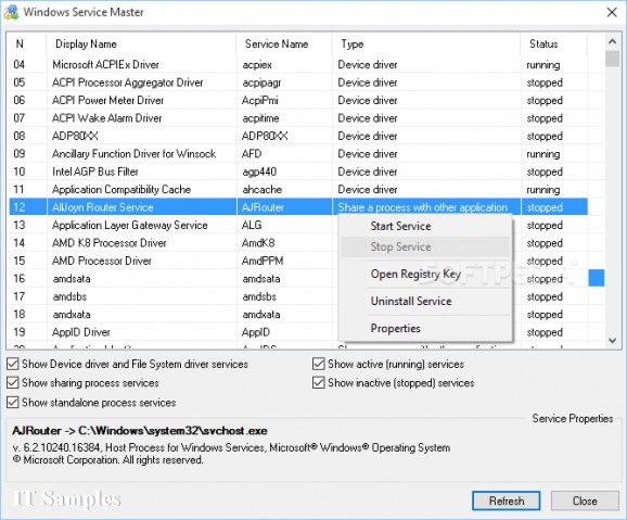 Windows Service Master screenshot