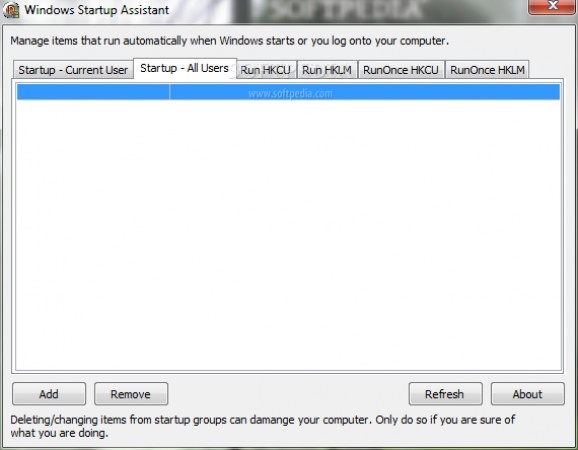 Windows Startup Assistant screenshot