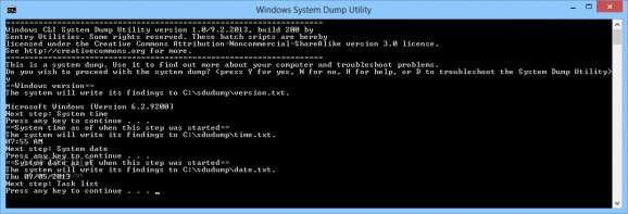 Windows System Dump Utility screenshot