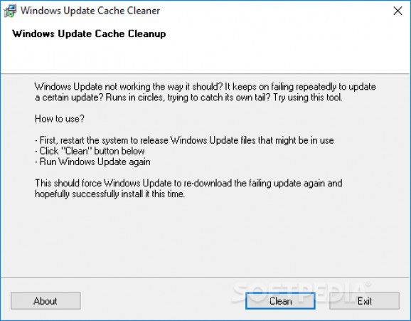 Windows Update Cache Cleaner screenshot