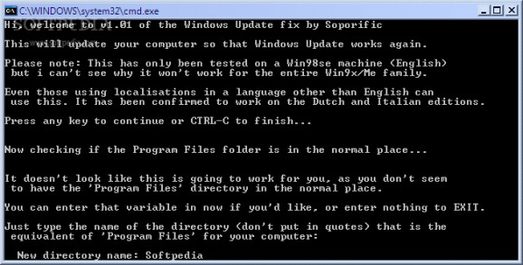 Windows Update Fix for Win9x/ME screenshot