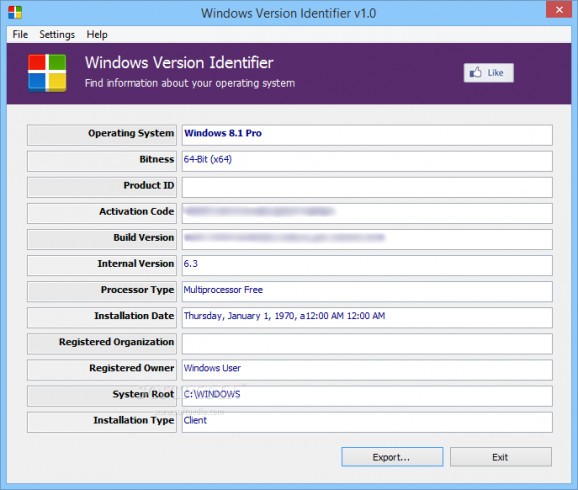 Windows Version Identifier screenshot