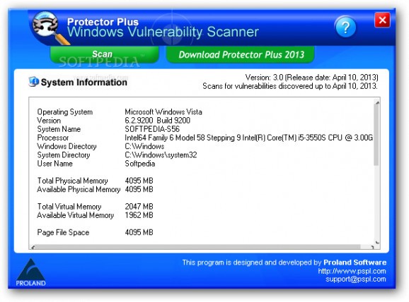 Windows Vulnerability Scanner screenshot