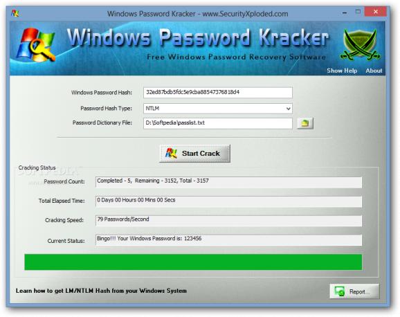 Windows Password Kracker screenshot