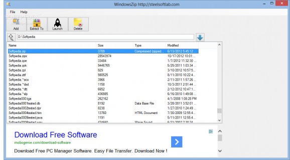 WindowsZip screenshot