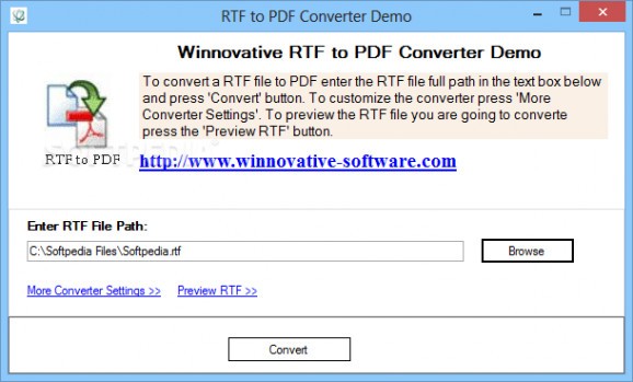 Winnovative RTF to PDF Converter screenshot