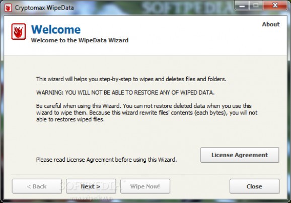Cryptomax WipeData screenshot