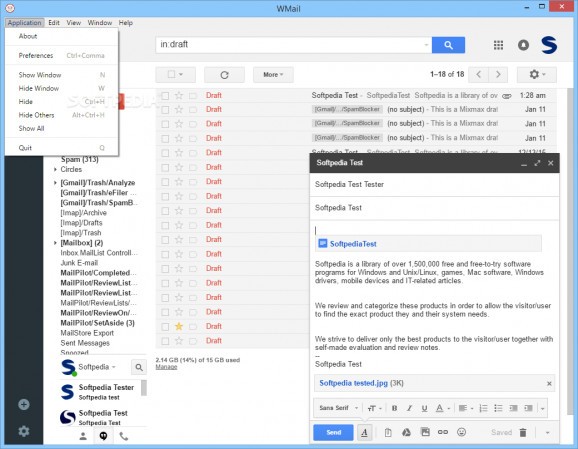 Wmail screenshot