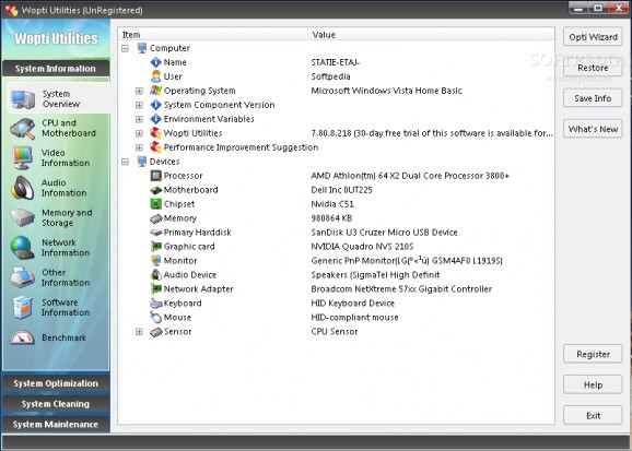Wopti Utilities screenshot