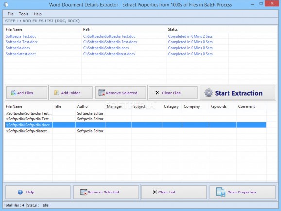 Word Document Details Extractor screenshot