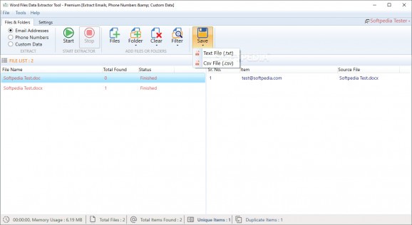 Advance Files Data Extractor screenshot