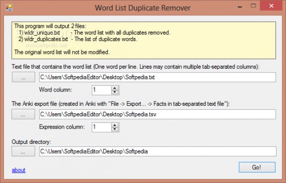 Word List Duplicate Remover screenshot